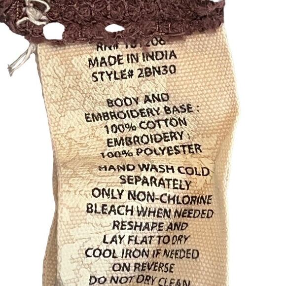 Soft Surroundings Womens Waffle Knit Embroidered Floral V-Neck Long Sleeve Top S - Picture 2 of 16